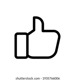 thumbs up vector icon, like symbol. Like hand line icon. Thumbs up finger sign. Vector. illustration symbol. like sign, line icon