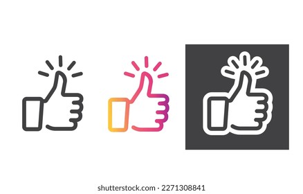 Thumbs up vector icon, like symbol.