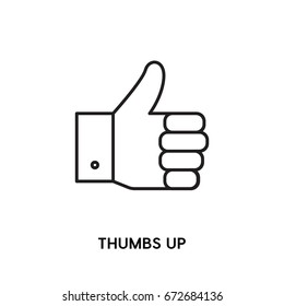 Thumbs Up vector icon, like symbol. Modern, simple flat vector illustration for web site or mobile app