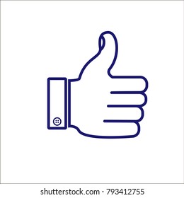 thumbs up vector icon line symbol.

