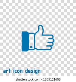 thumbs up vector icon on an abstract background