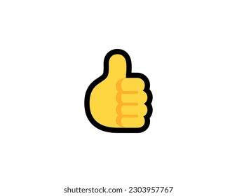 Thumbs Up vector icon on a white background. Like finger button hand emoji illustration. Isolated thumbs up hand vector emoticon