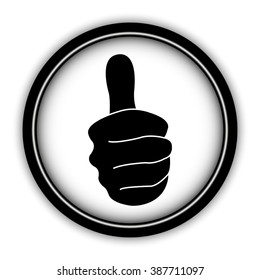 thumbs up - vector icon; round  button with shadow