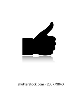 thumbs up - vector icon with shadow