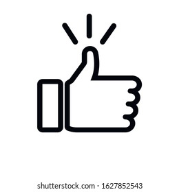 Thumbs up vector icon that shows the feeling of likes on social media.