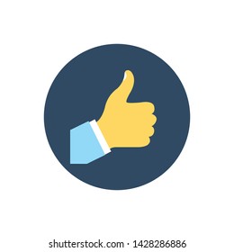 Thumbs Up Vector illustration Flat style icon. 