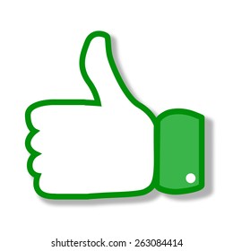 Thumbs up vector illustration of a hand like