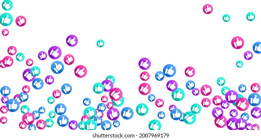 Thumbs up vector like social media sign symbols. Recommendation icons, good choice labels. Vote or advice web buttons with man hand. Social media like icons. Recommended icons scatter. Like symbols