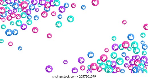 Thumbs up vector like social media sign symbols. Recommendation icons, good choice labels. Vote or advice web buttons with man hand. Social media like icons. Recommended icons scatter. Like symbols