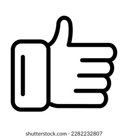 Thumbs Up Vector Line Icon Design