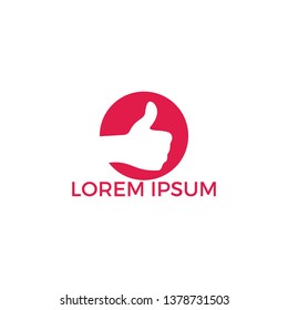 Thumbs up vector logo design. Like sign icon. Hand finger up symbol.