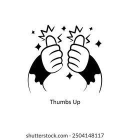 Thumbs Up vector outline style Design Vector Stock illustration. 
