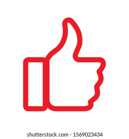 Thumbs up vector symbol isolated on white