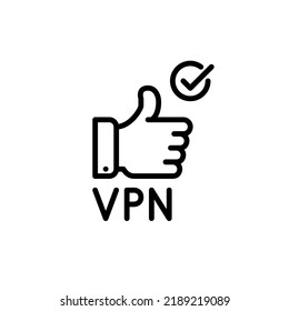 Se activa la VPN verificada. Icono de línea de trazo de píxeles perfecto, modificable