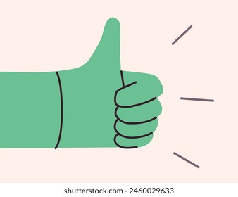 Thumbs up vibrant color illustration