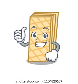 Thumbs up waffle character cartoon style