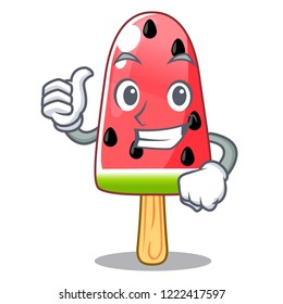 Thumbs up watermelon ice cream shaped wood character