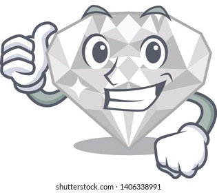 Thumbs up white diamond in a mascot  