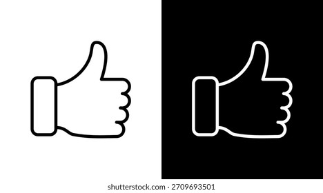 Thumbs Up White Icon Set Design
