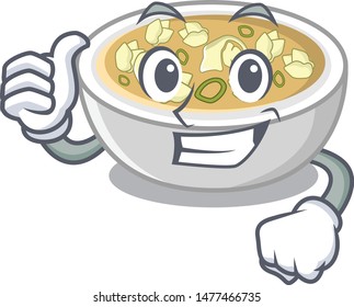 Thumbs up wonton soup isolated in the character
