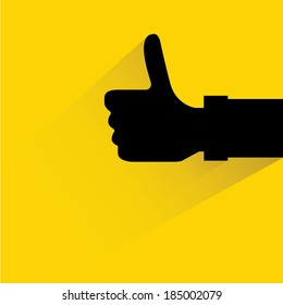 thumbs up yellow background