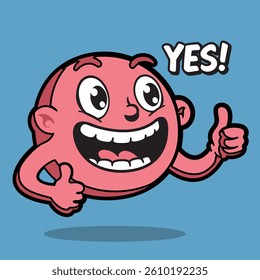 Thumbs Up Yes Cartoon Character Vector
