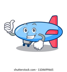 Thumbs up zeppelin character cartoon style