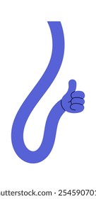 Thumbsup funky long hand gesture