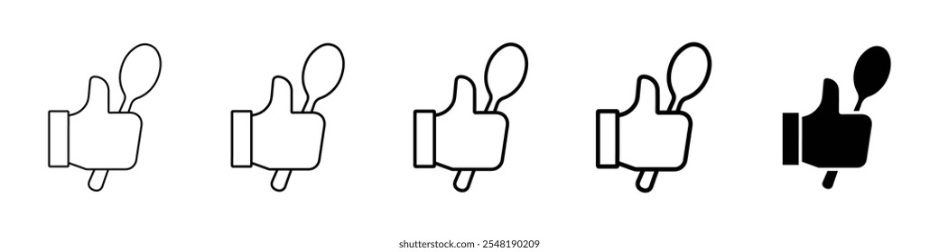 thumbsup icon Simple thin line logo set