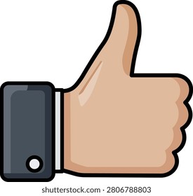 Thumbs-up with smartphone grip, light brown skin tone lightbrown
