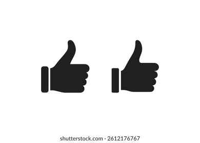 Thumbs-up and thumbs-down sign symbol vector illustration on white background