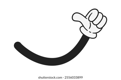 Thumbsup vintage groovy hand gesture