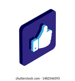 thumbs-up-hand-symbol isometric 3d vector icon blue