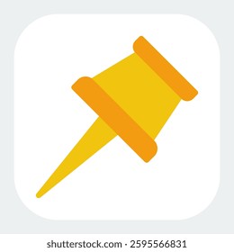 thumbtack icon in flat color style