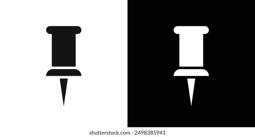 Symbol für Thumbtack, flache Linie, Symbolsatz.