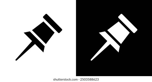 Thumbtack icon Flat vector set outline