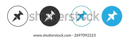 Thumbtack icon. Graphic icon design template