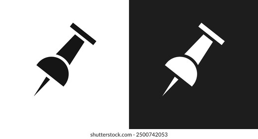 Thumbtack icon line art vector