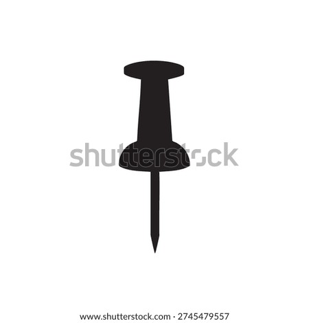 Thumbtack icon on white background, simple, flat style, office supply