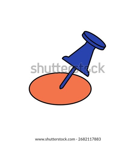 Thumbtack icon outline editable stroke line drawing eps.