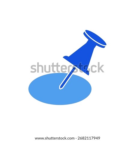Thumbtack icon outline editable stroke line drawing eps.