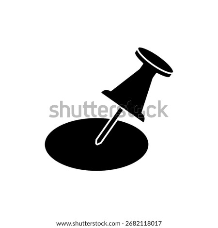 Thumbtack icon outline editable stroke line drawing eps.