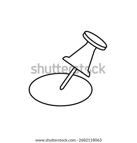Thumbtack icon outline editable stroke line drawing eps.