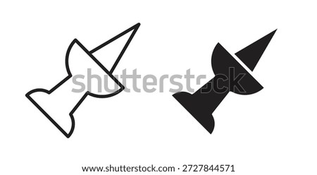 Thumbtack icon. Vector illustration, flat and stroke