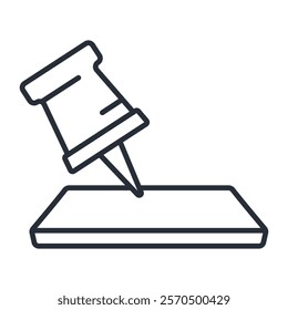 thumbtack icon. vector.Editable stroke.linear style sign for use web design,logo.Symbol illustration.