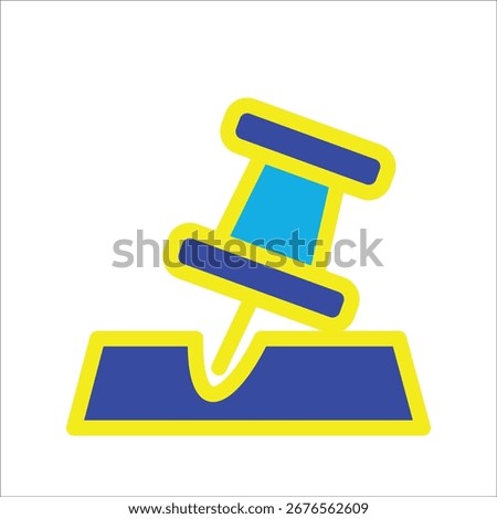 thumbtack icons. simple colored vector illustration