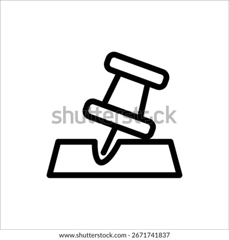 thumbtack icons. simple line vector illustration