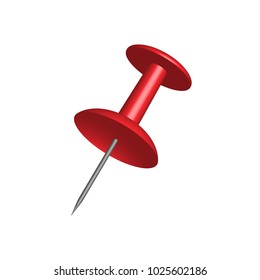 Thumbtack isolated on white background.