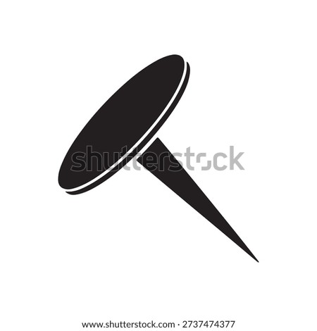 Thumbtack silhouette vector icon sign symbol illustration design. 

