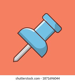 thumbtack vector flat colour line icon